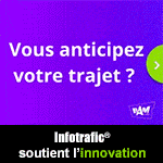 Bannière « Infotrafic soutient l'innovation » pour un projet partenaire