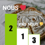 Tarte au citron meringuée sur un podium à la 2e place, poisson d'avril