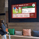 Écran d'entreprise affichant les informations des Jeux de Paris 2024
