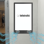 Écran Infotrafic diffusant des odeurs, illustration du poisson d'avril