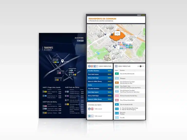 Flux Transport en commun sur écran d’affichage dynamique
