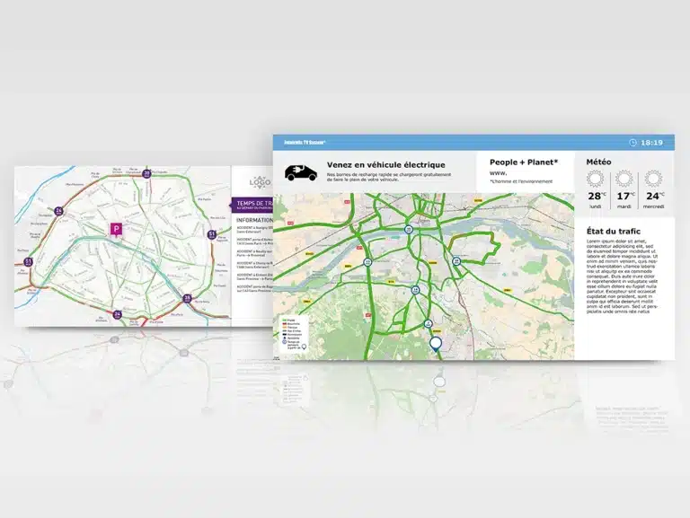 Flux Trafic routier sur écran d’affichage dynamique